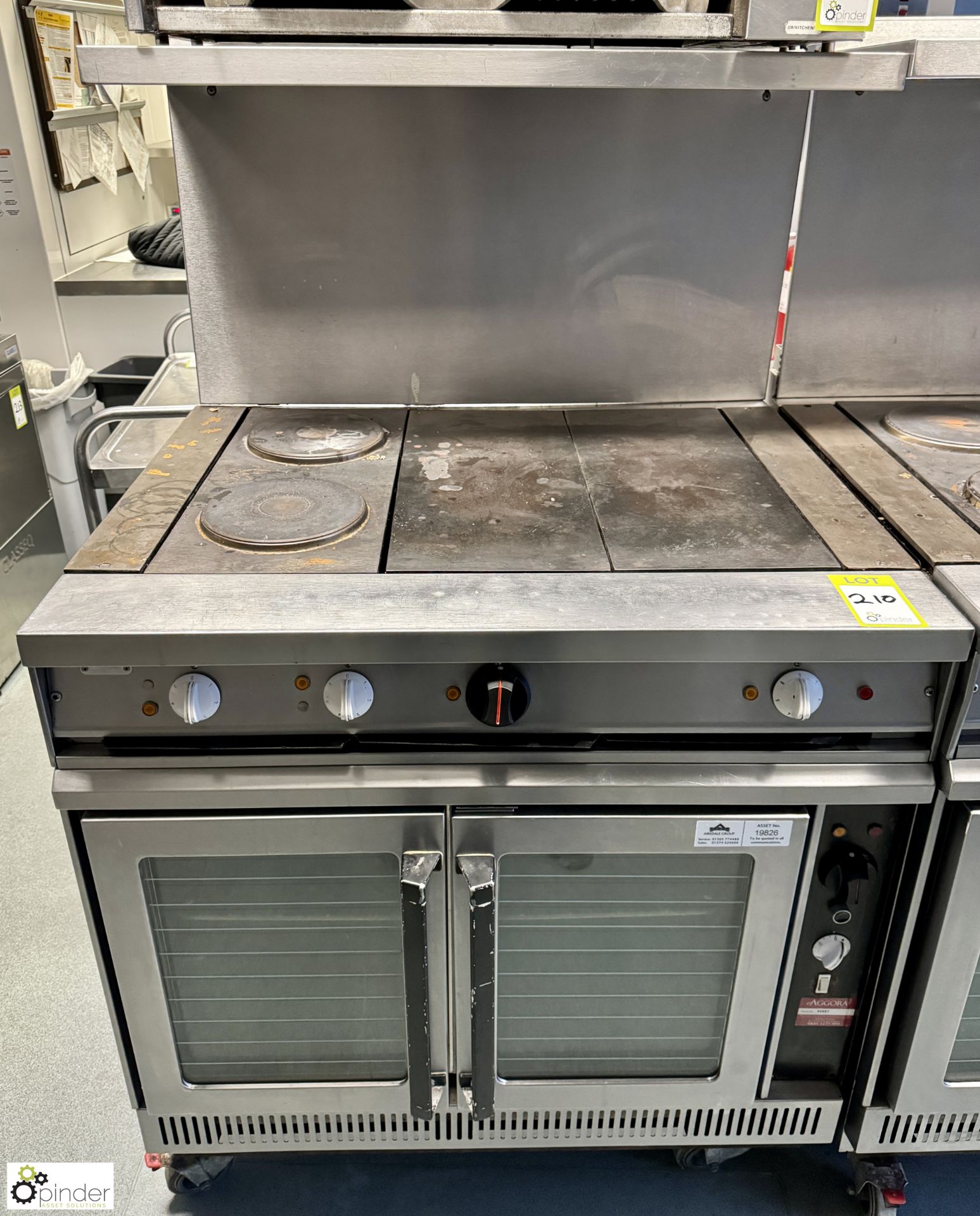 Stainless steel mobile electric double door Oven, 415volts, 900mm x 750mm x 1000mm, with 2 hobs