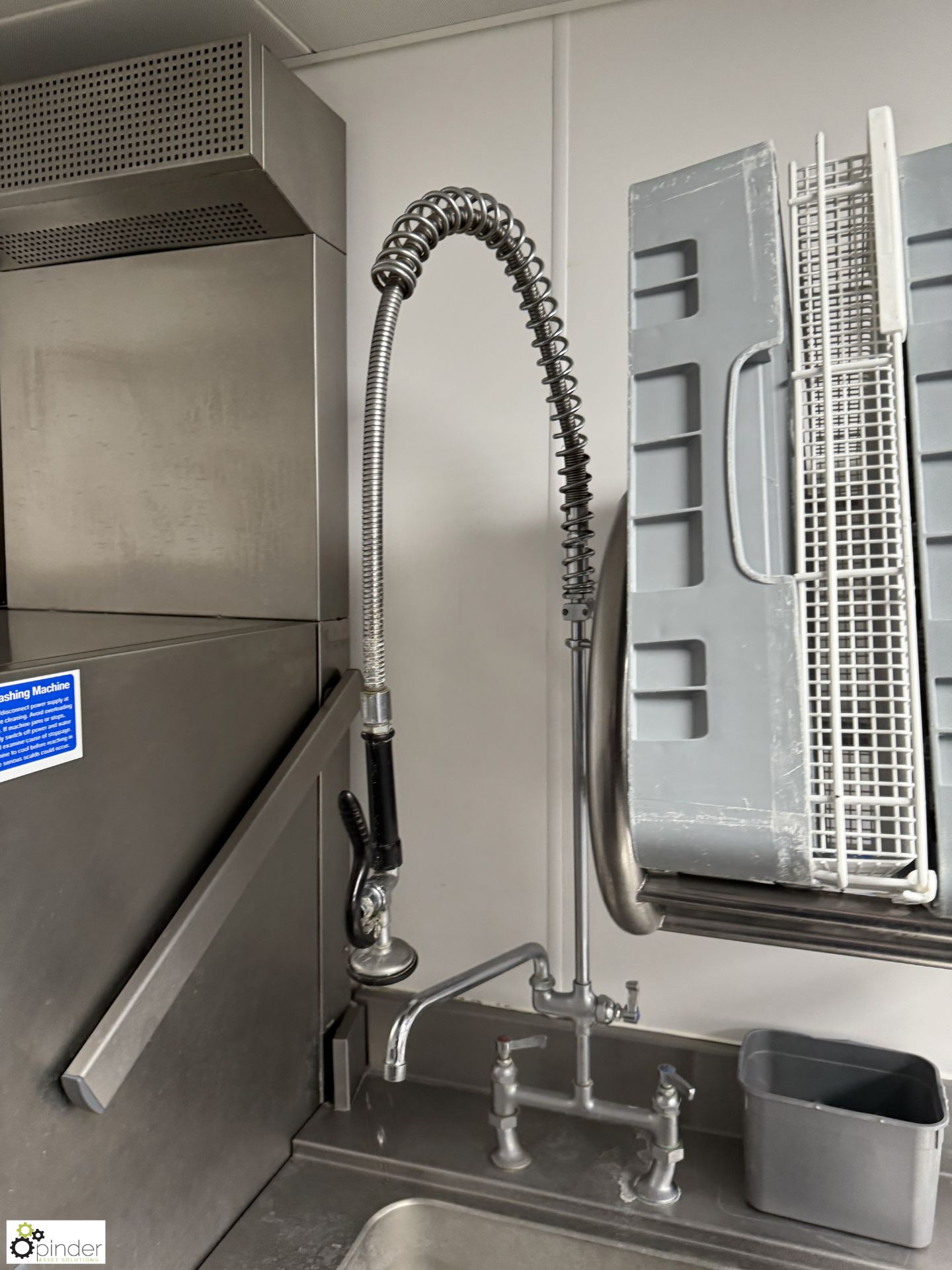 Commercial Dish Wash System, comprising Winterhalter stainless steel single tray dishwasher - Image 5 of 11