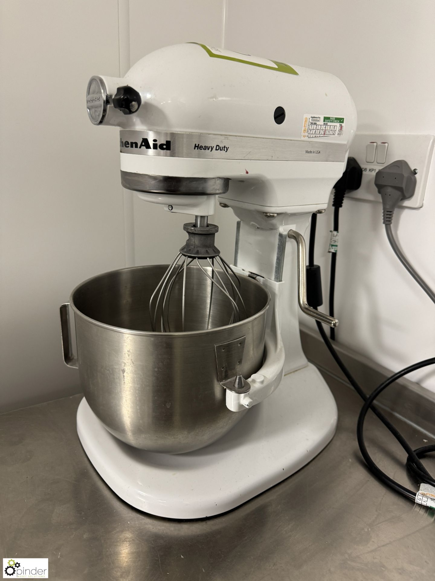 Kitchen Aid heavy duty Food Mixer, 240volts, with bowl, whisk and hook (location in building –