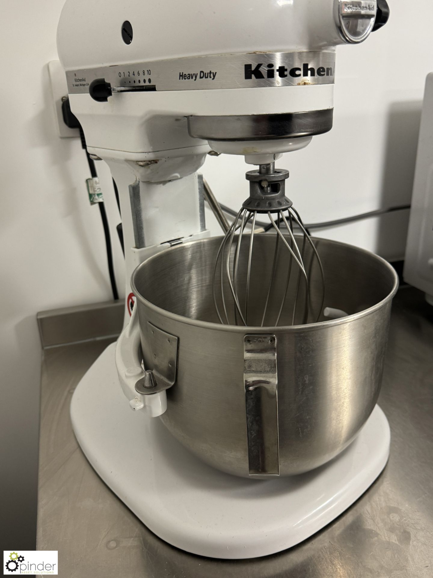 Kitchen Aid heavy duty Food Mixer, 240volts, with bowl, whisk and hook (location in building – - Image 3 of 5