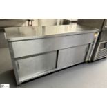 Stainless steel heated double door Cabinet, 240volts, 1800mm x 700mm x 880mm (location in building -