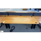 OMT back to back powered rise and fall Desks, 1600mm x 800mm per desk leaf, cherry veneer,with