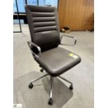 Vitra AC5 Studio wheeled leather/chrome swivel Office Armchair (location in building – level 22)