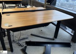 OMT back to back powered rise and fall Desks, 1600mm x 800mm per desk leaf, cherry veneer,with