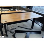 OMT back to back powered rise and fall Desks, 1600mm x 800mm per desk leaf, cherry veneer,with