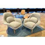 Pair Fredericia upholstered Reception Chairs, designed by Space Copenhagen (location in building –