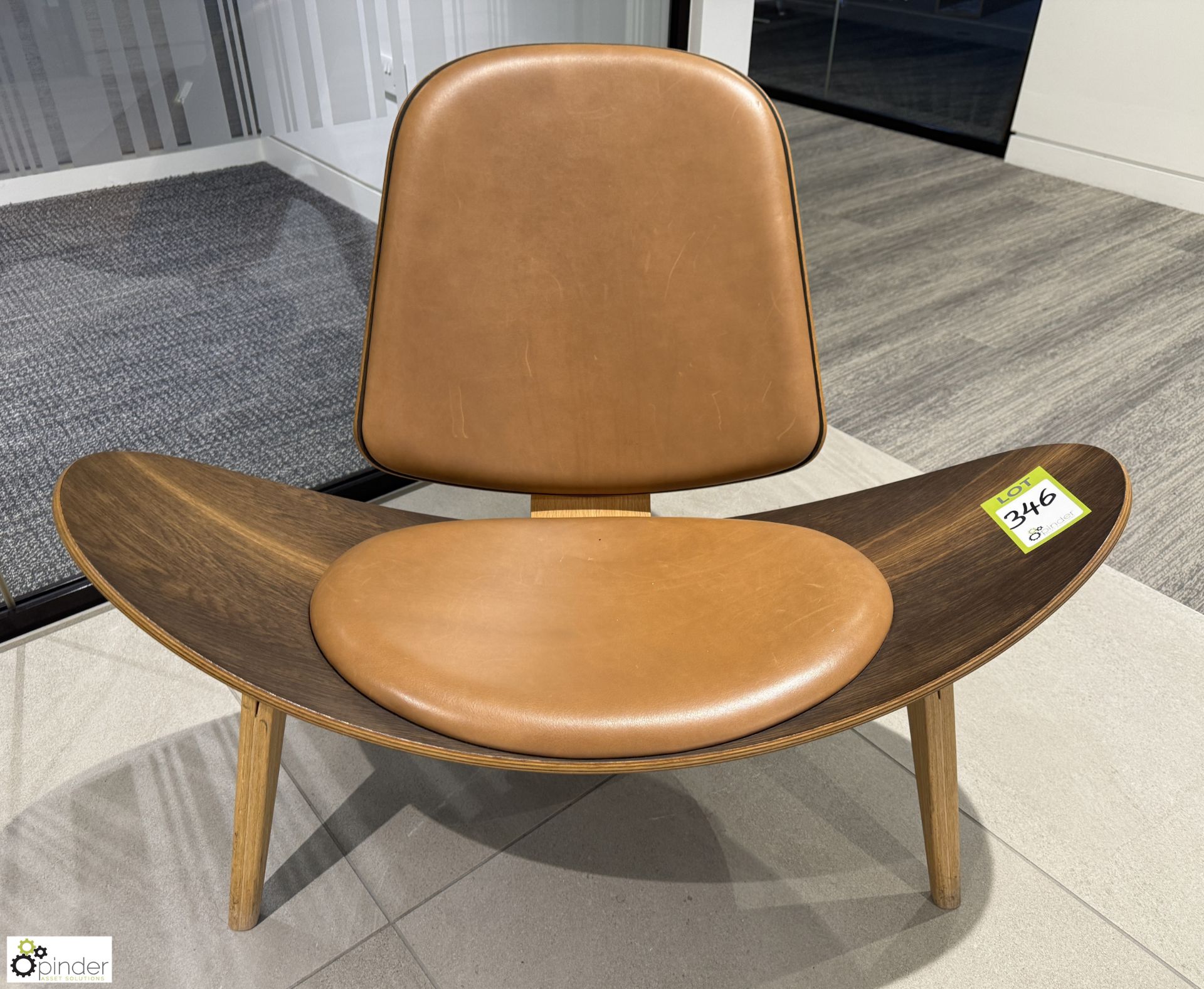 Carl Hansen & Son Shell Chair, “The Smiling Chair”, designed by Hans J Wegner, serial number