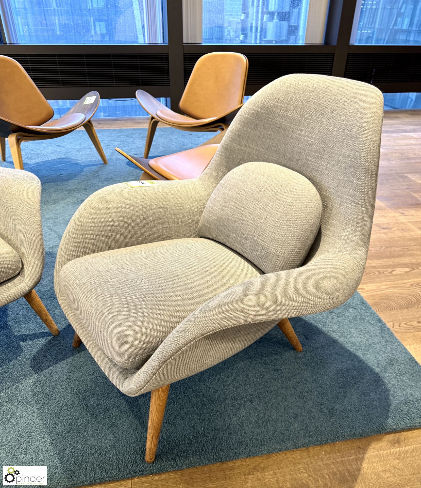 Pair Fredericia upholstered Reception Chairs, designed by Space Copenhagen (location in building – - Image 2 of 6