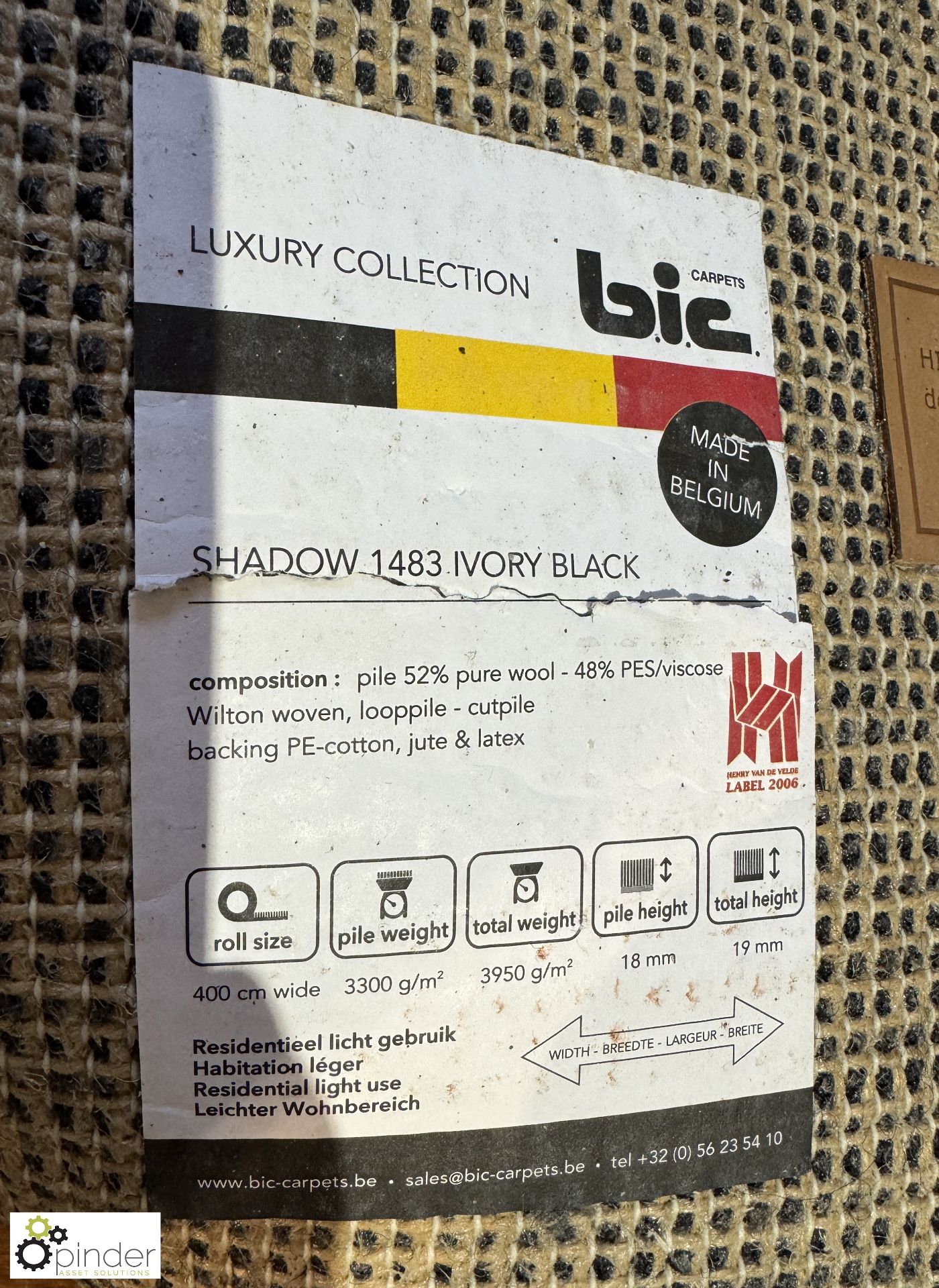 BIC Luxury Rug “Shadow 1483 Ivory Black”, 6450mm x 4000mm (location in building – level 22) - Image 4 of 6