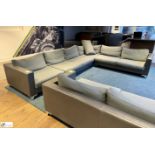 Lyndon Design L-shaped leather and upholstered Sofa, 3850mm x 1030mm and 1900mm x 1030mm (location