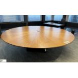 Cherry veneer circular Meeting Table, 2600mm diameter x 800mm, with cable management and central