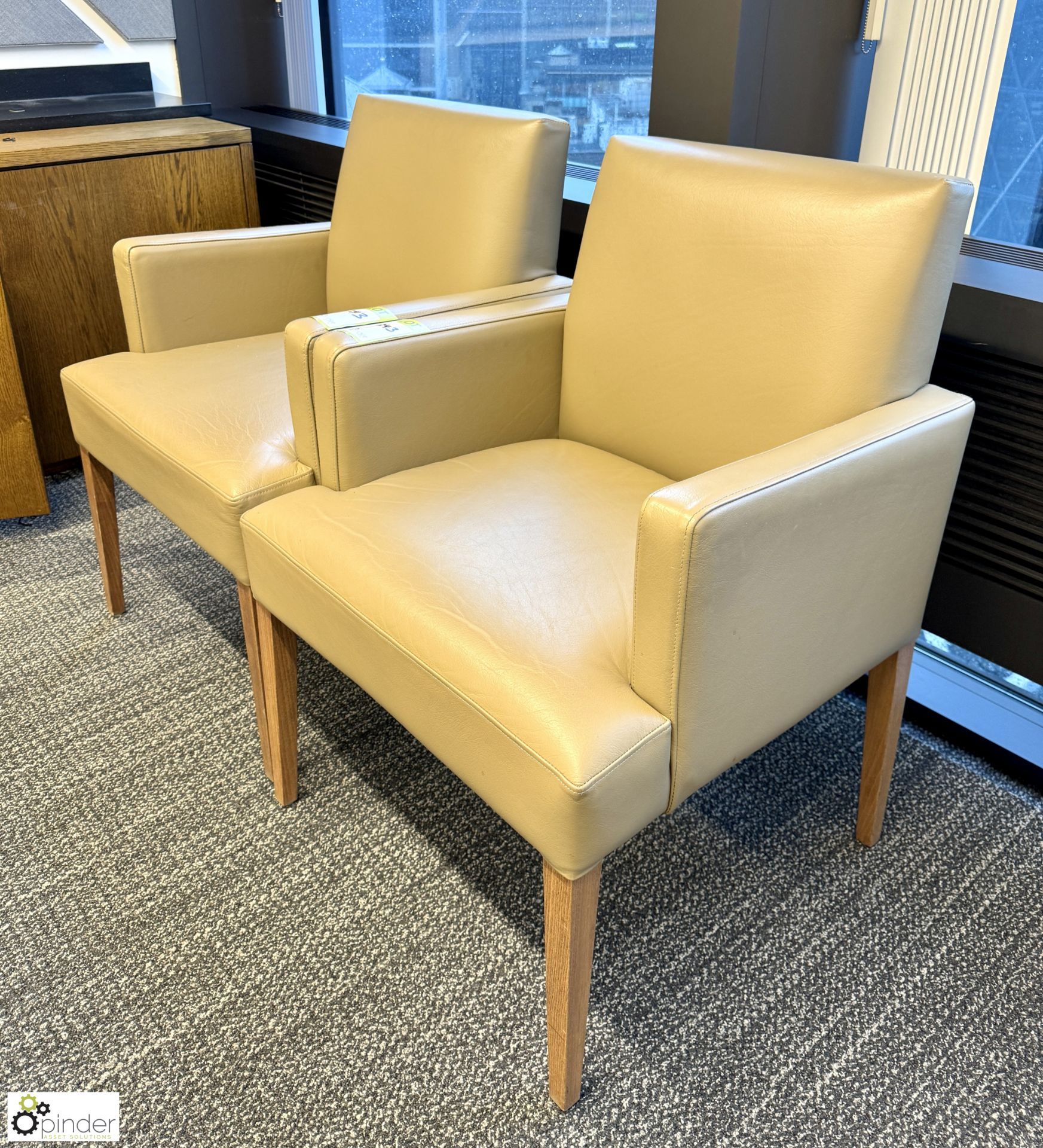 Pair leather Reception Armchairs (location in building – level 7) - Image 2 of 3