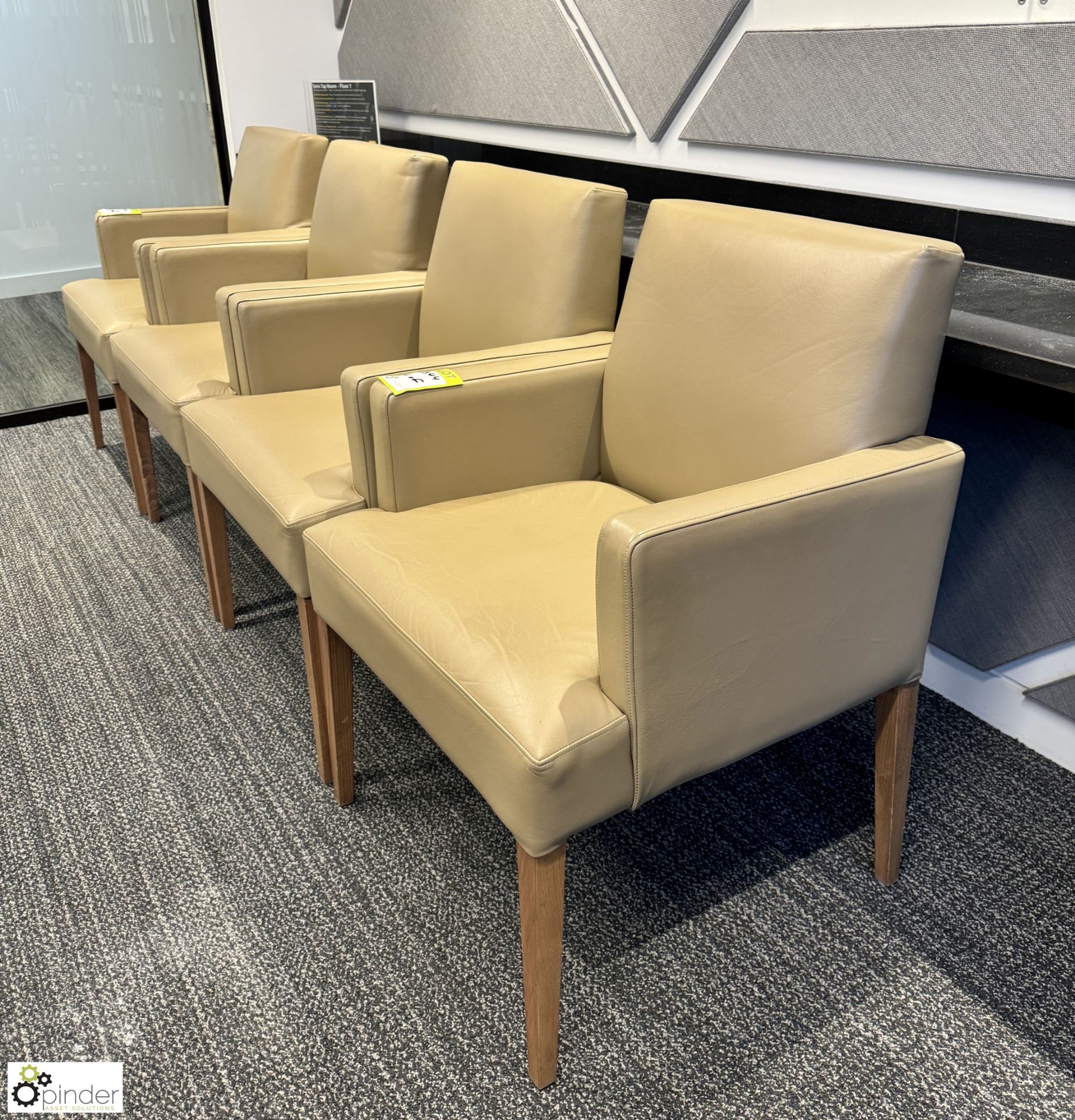 4 leather Reception Armchairs (location in building – level 7) - Image 2 of 3