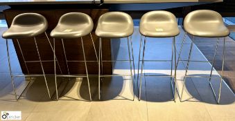 5 chrome framed/leather Bar Stools (location in building – level 7)