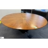 Dark oak veneer circular Meeting Table, 1800mm x 750mm, with cable management (location in