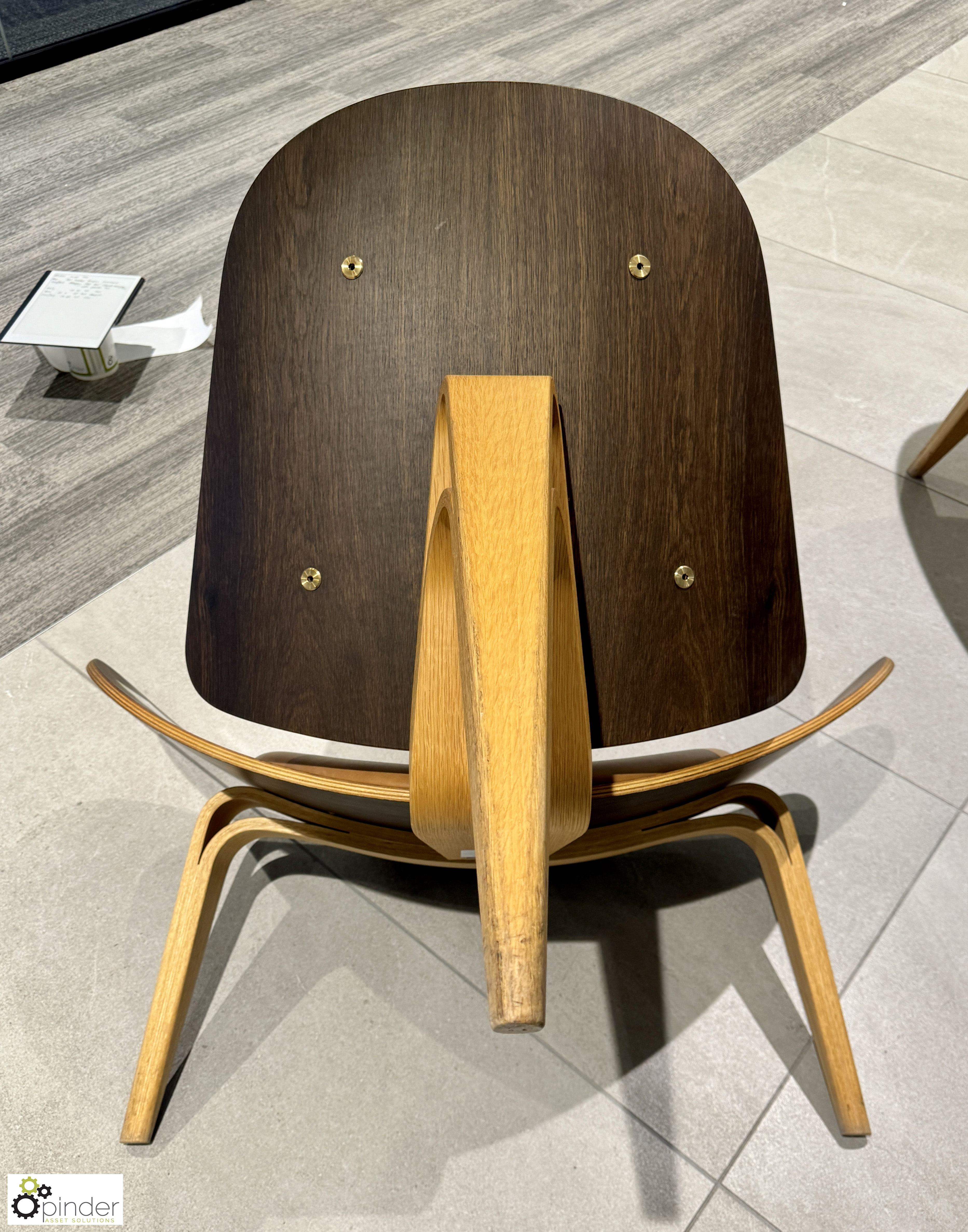 Carl Hansen & Son Shell Chair, “The Smiling Chair”, designed by Hans J Wegner, serial number - Image 4 of 7