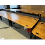 OMT back to back powered rise and fall Desks, 1600mm x 800mm per desk leaf, cherry veneer,with