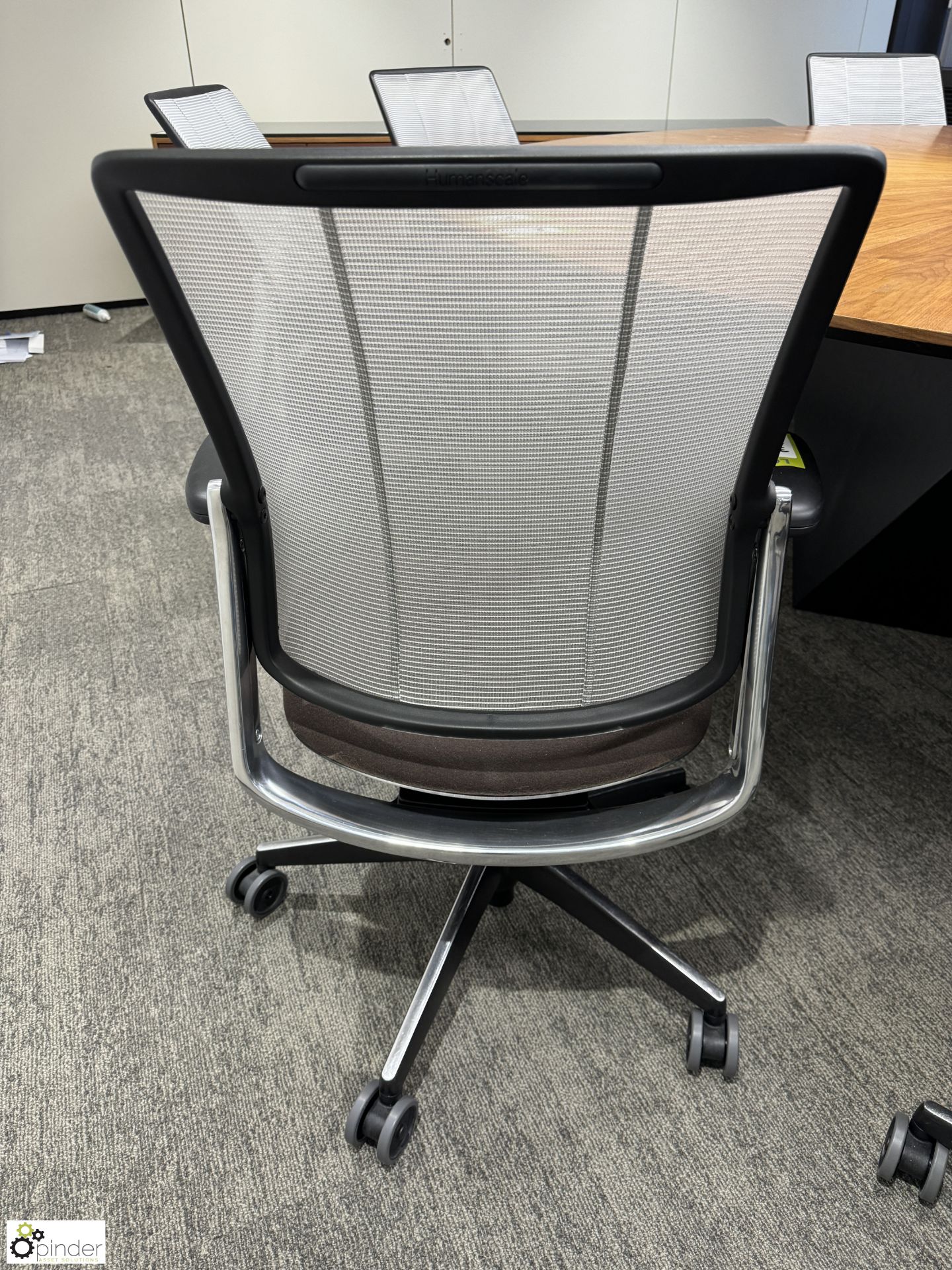 Pair Humanscape chrome/mesh back ergonomic Office Swivel Armchairs (location in building – level - Image 3 of 4