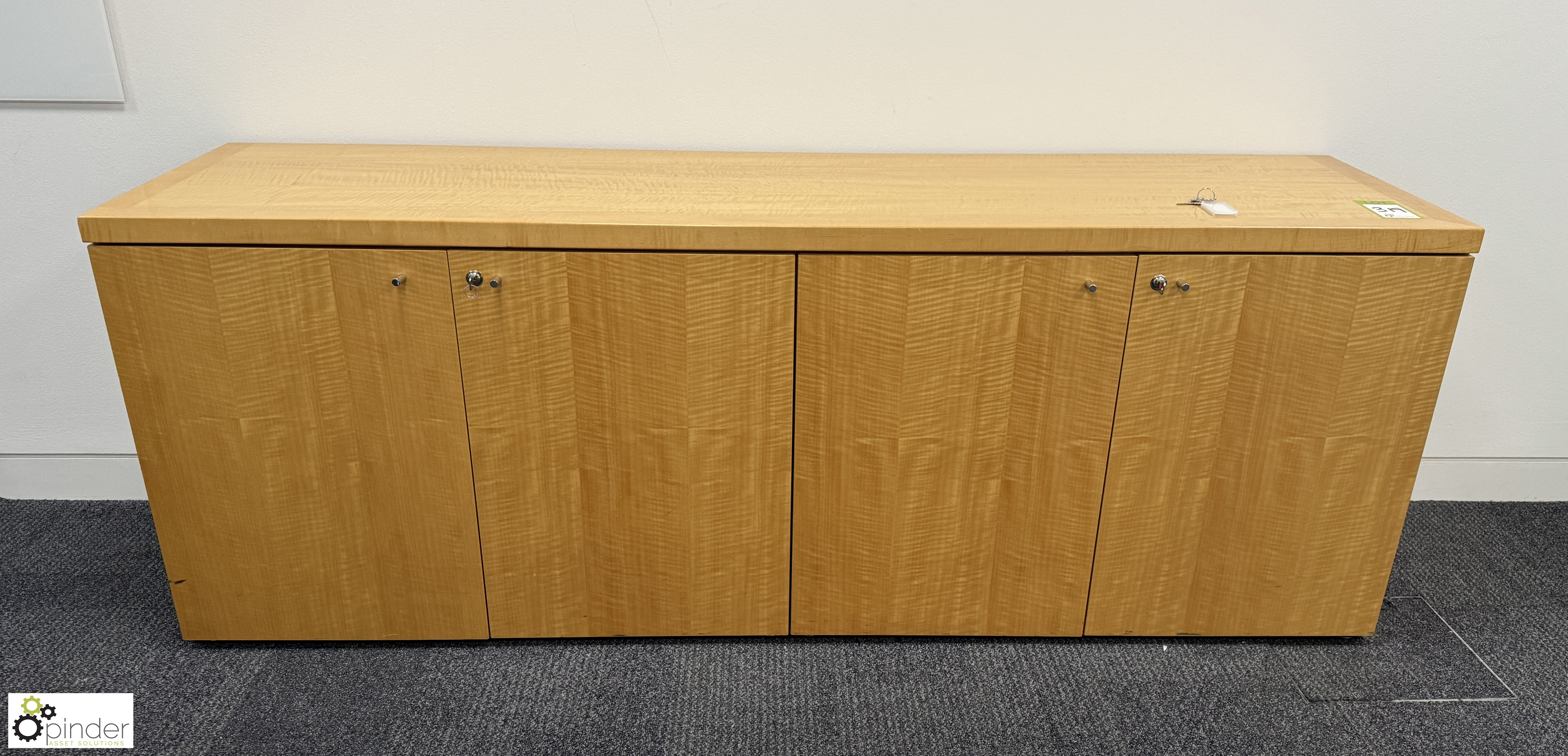 Maple effect 4-door Credenza, 2000mm x 500mm x 790mm (location in building – level 21)