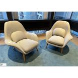 Pair Fredericia swoon upholstered Reception Chairs, designed by Space Copenhagen (location in