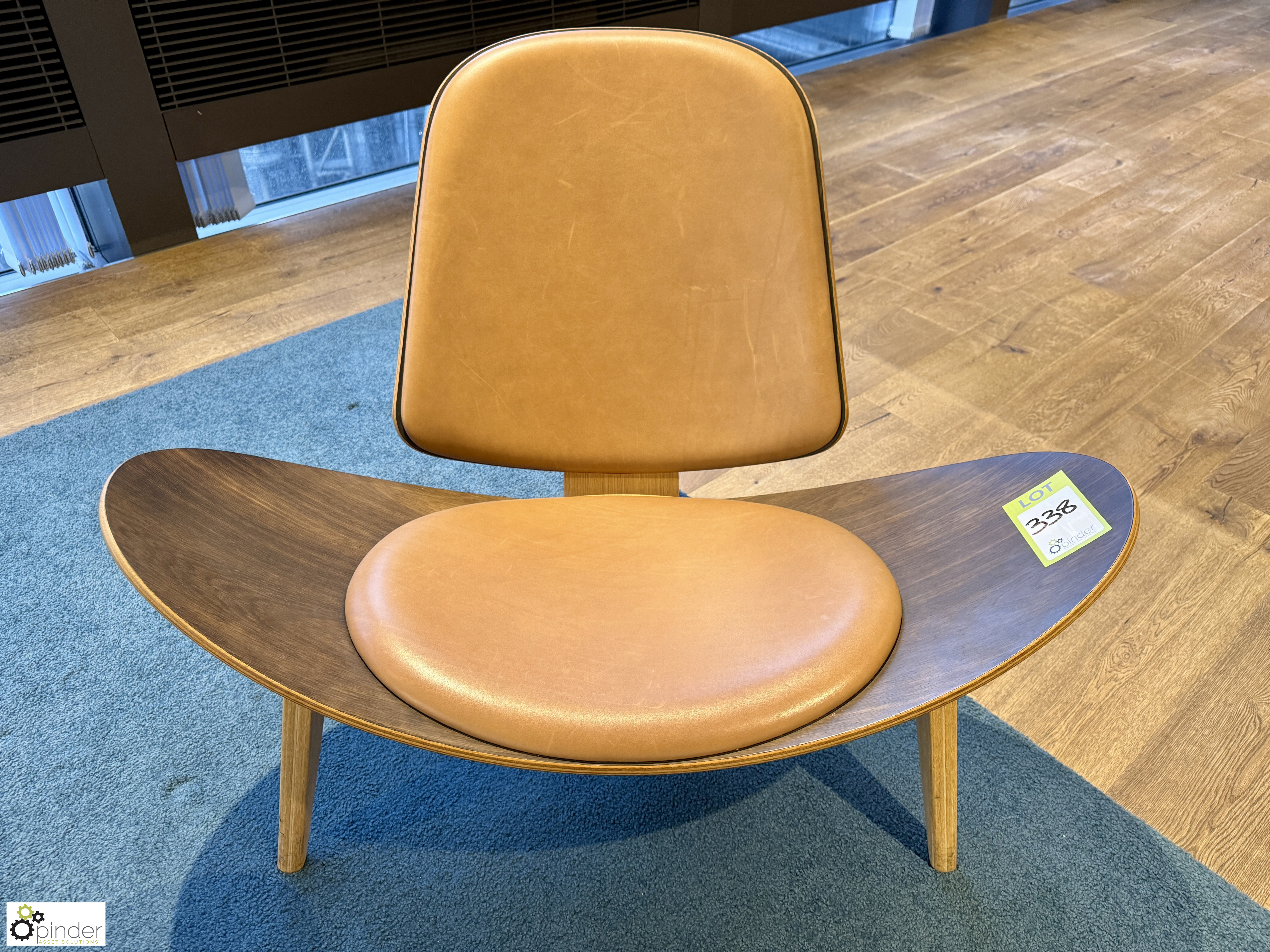 Carl Hansen & Son Shell Chair, “The Smiling Chair”, designed by Hans J Wegner, serial number