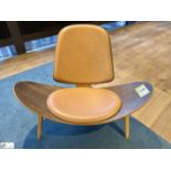 Carl Hansen & Son Shell Chair, “The Smiling Chair”, designed by Hans J Wegner, serial number