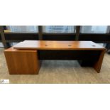 Cherry veneer Executive Desk, 2400mm x 900mm x 760mm, with 3 air charges, plug socket, bookcase