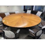 Cherry veneer, circular Meeting Table, 2600mm diameter x 800mm, with cable management and central