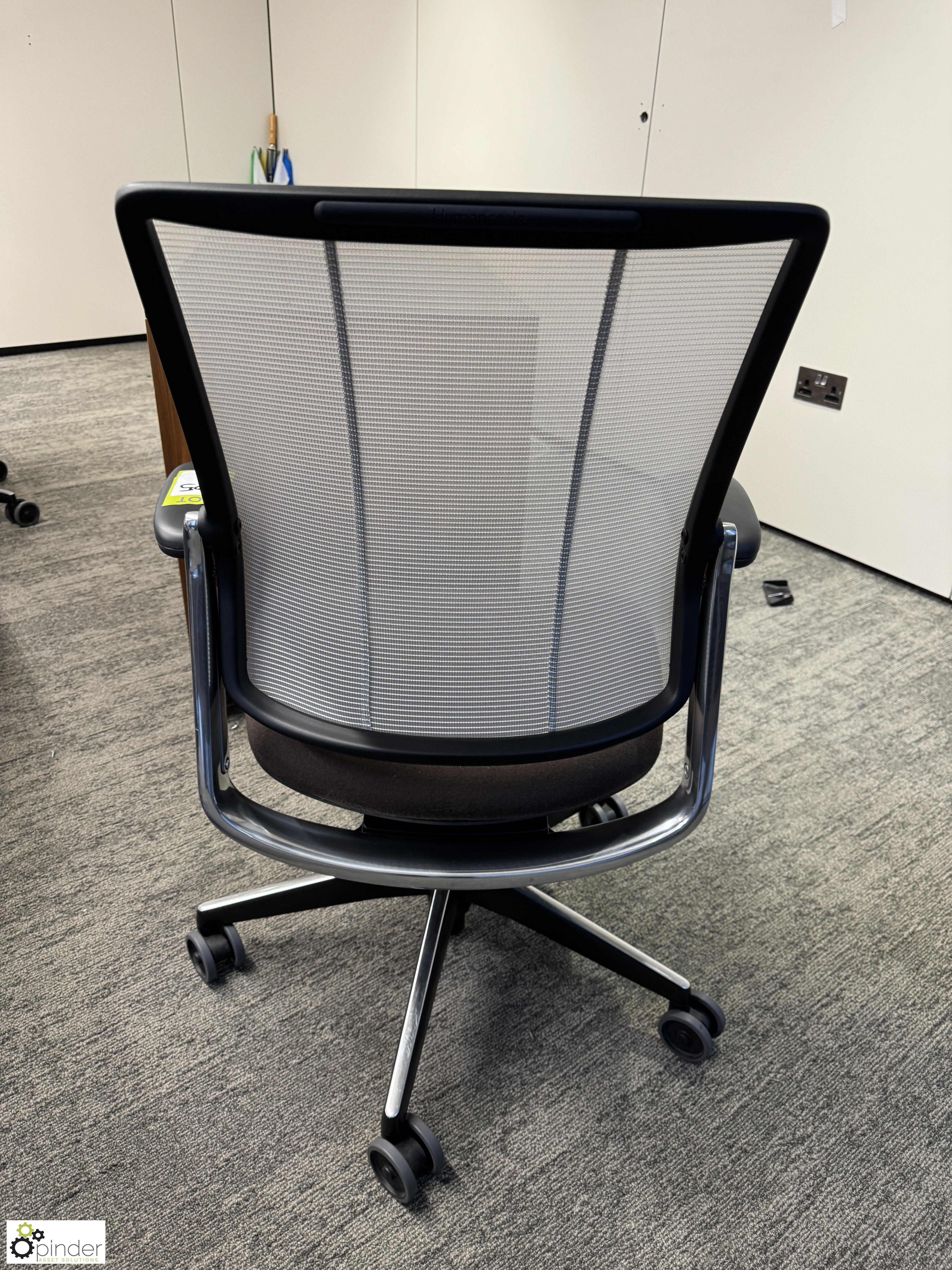Pair Humanscape chrome/mesh back ergonomic Office Swivel Armchairs (location in building – level - Image 3 of 4