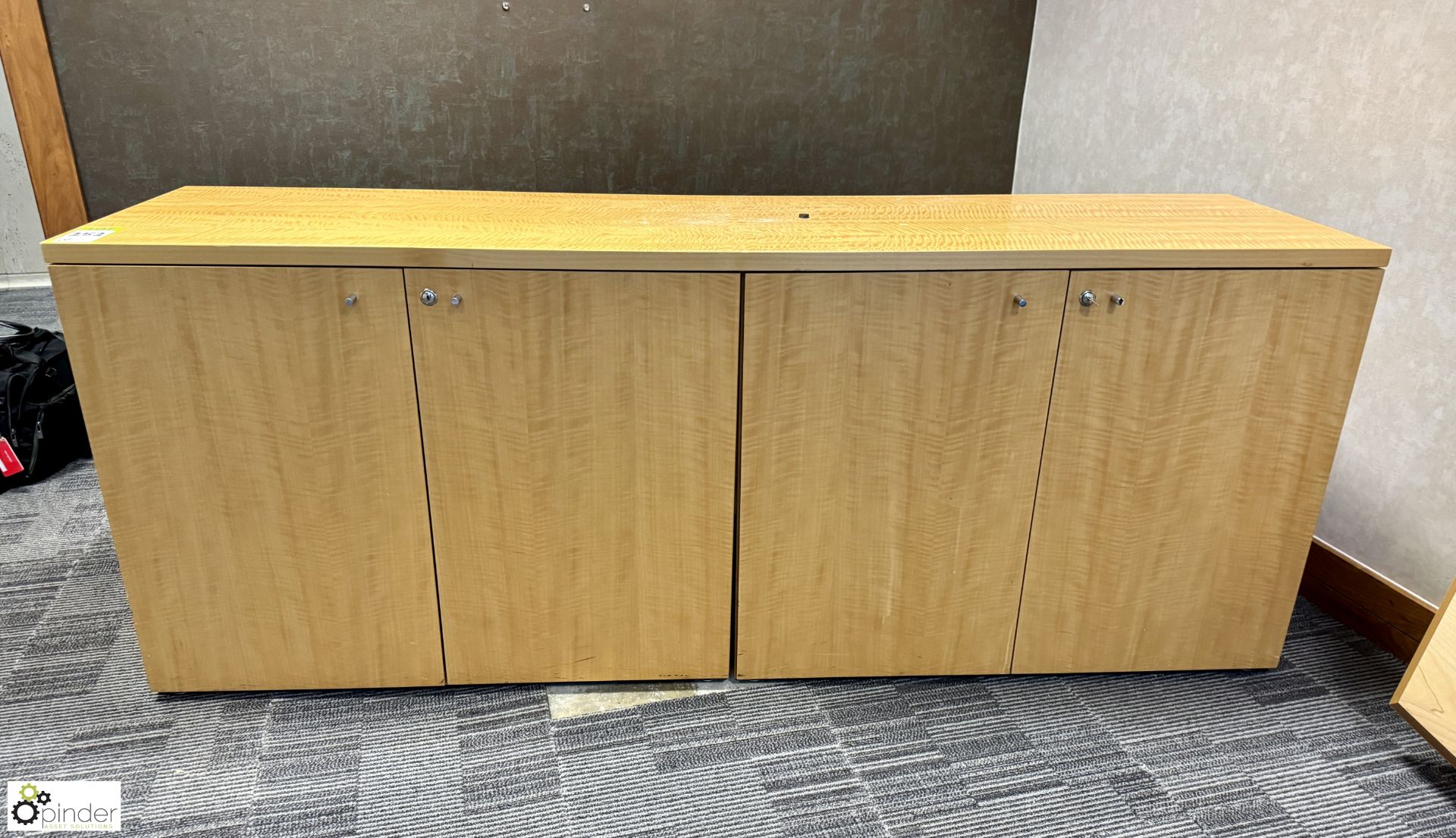 Maple effect 4-door Credenza, 2000mm x 500mm x 790mm (location in building – level 23)