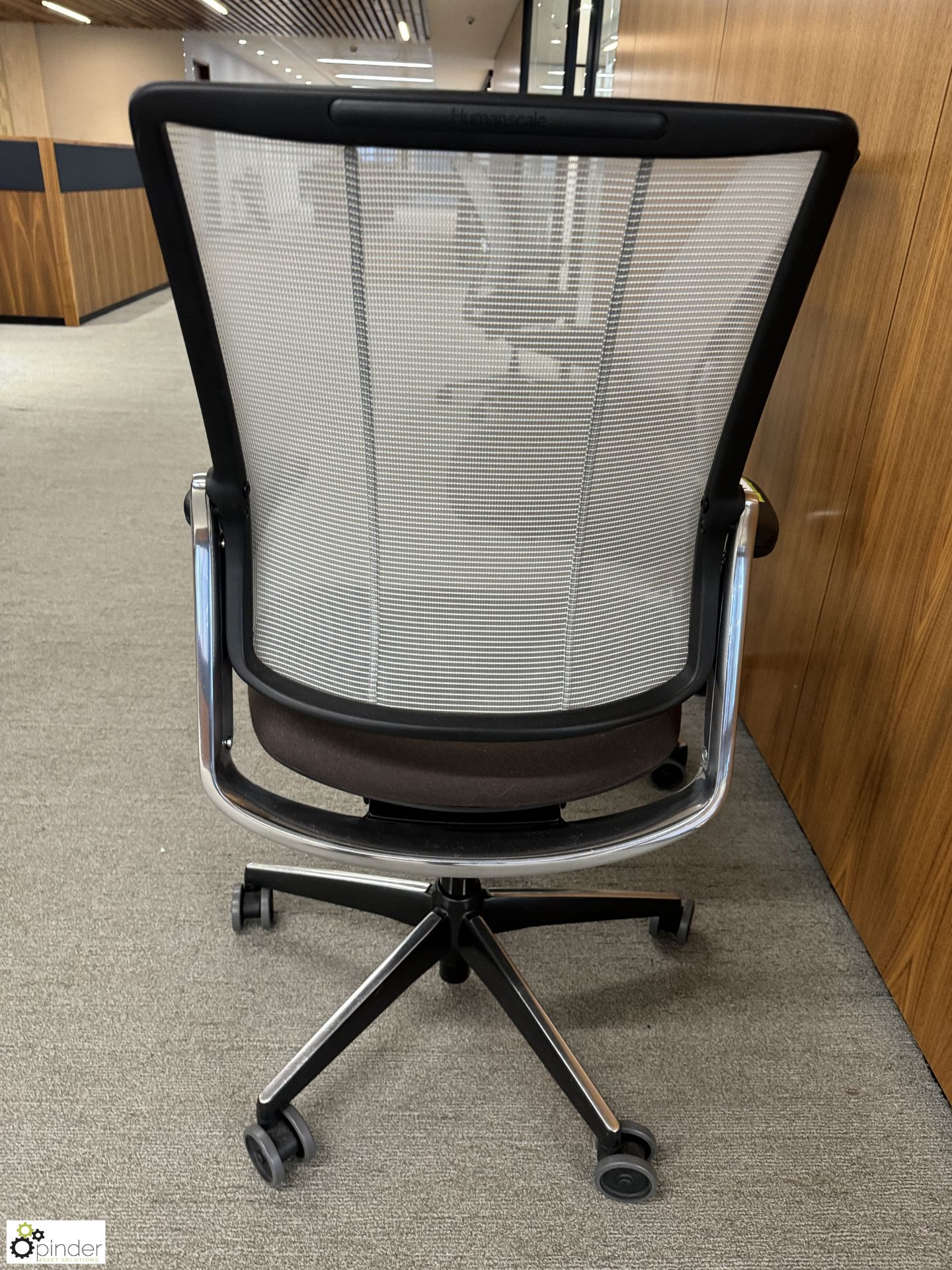 Pair Humanscape chrome/mesh back ergonomic Office Swivel Armchairs (location in building – level - Image 4 of 5