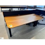 OMT back to back powered rise and fall Desks, 1600mm x 800mm per desk leaf, cherry veneer, with