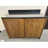 Mahogany double door Cabinet, 1000mm x 450mm x 745mm, with granite top (location in building – level