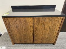 Mahogany double door Cabinet, 1000mm x 450mm x 745mm, with granite top (location in building – level