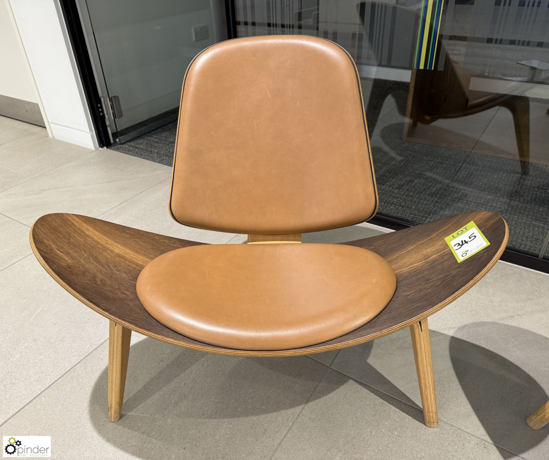 Carl Hansen & Son Shell Chair, “The Smiling Chair”, designed by Hans J Wegner, serial number