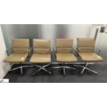 Set 4 ICF chrome framed leather Swivel Armchairs (location in building – level 21)