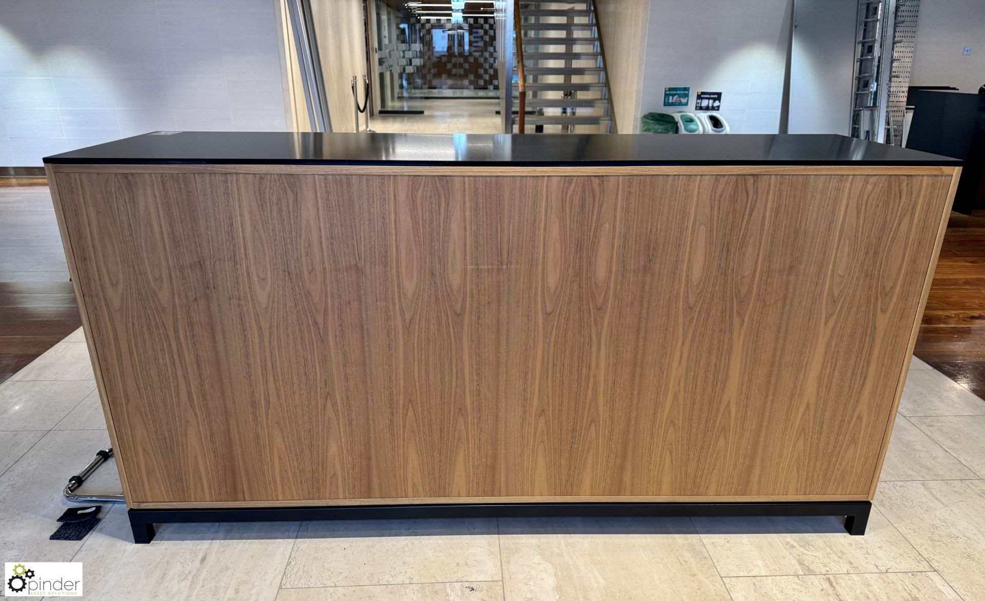 Reception Desk with granite top leather panelled front, 2760mm x 910mm x 760mm and 2-drawer mobile - Image 9 of 10