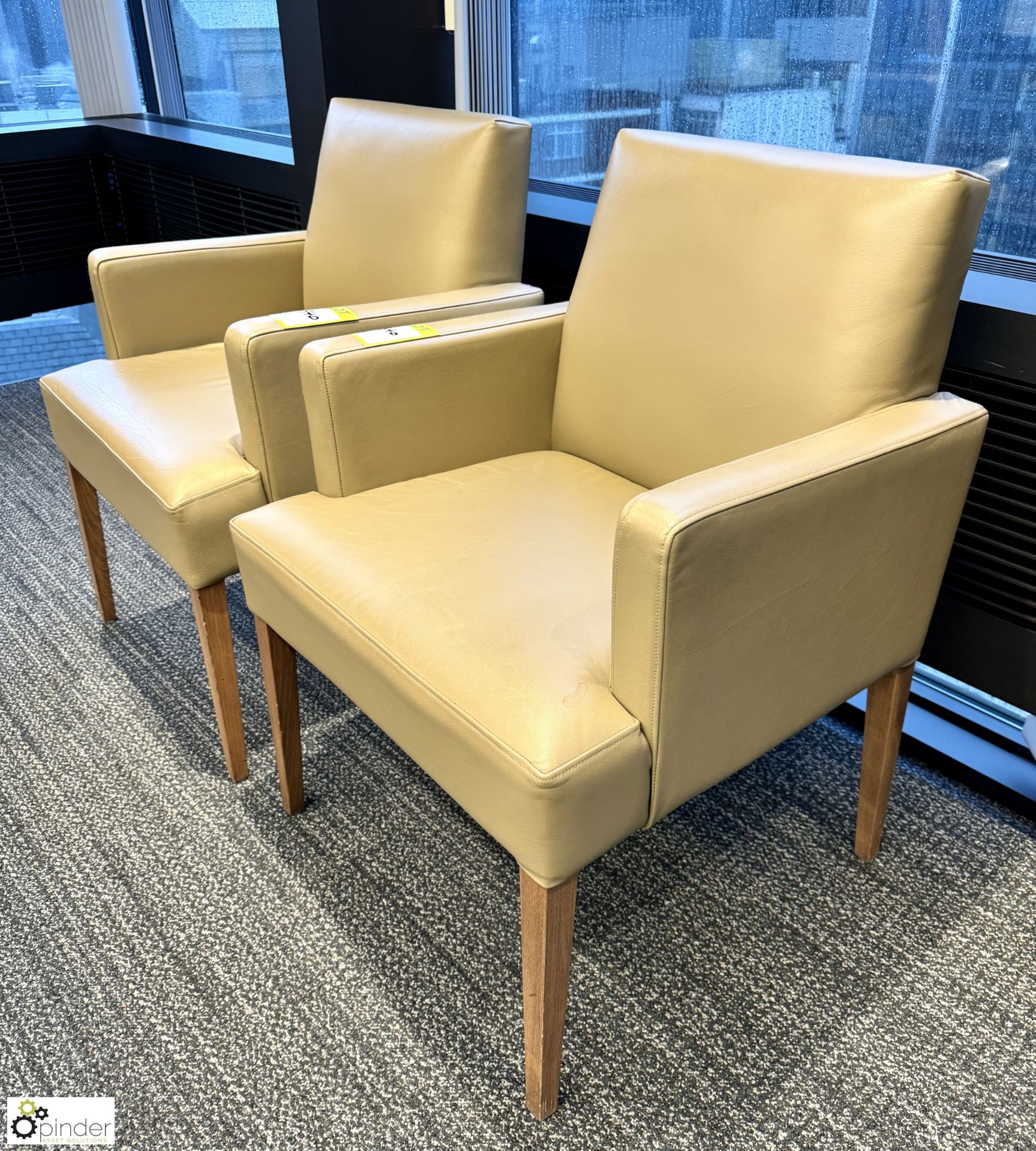 Pair leather Reception Armchairs (location in building – level 7) - Image 2 of 3