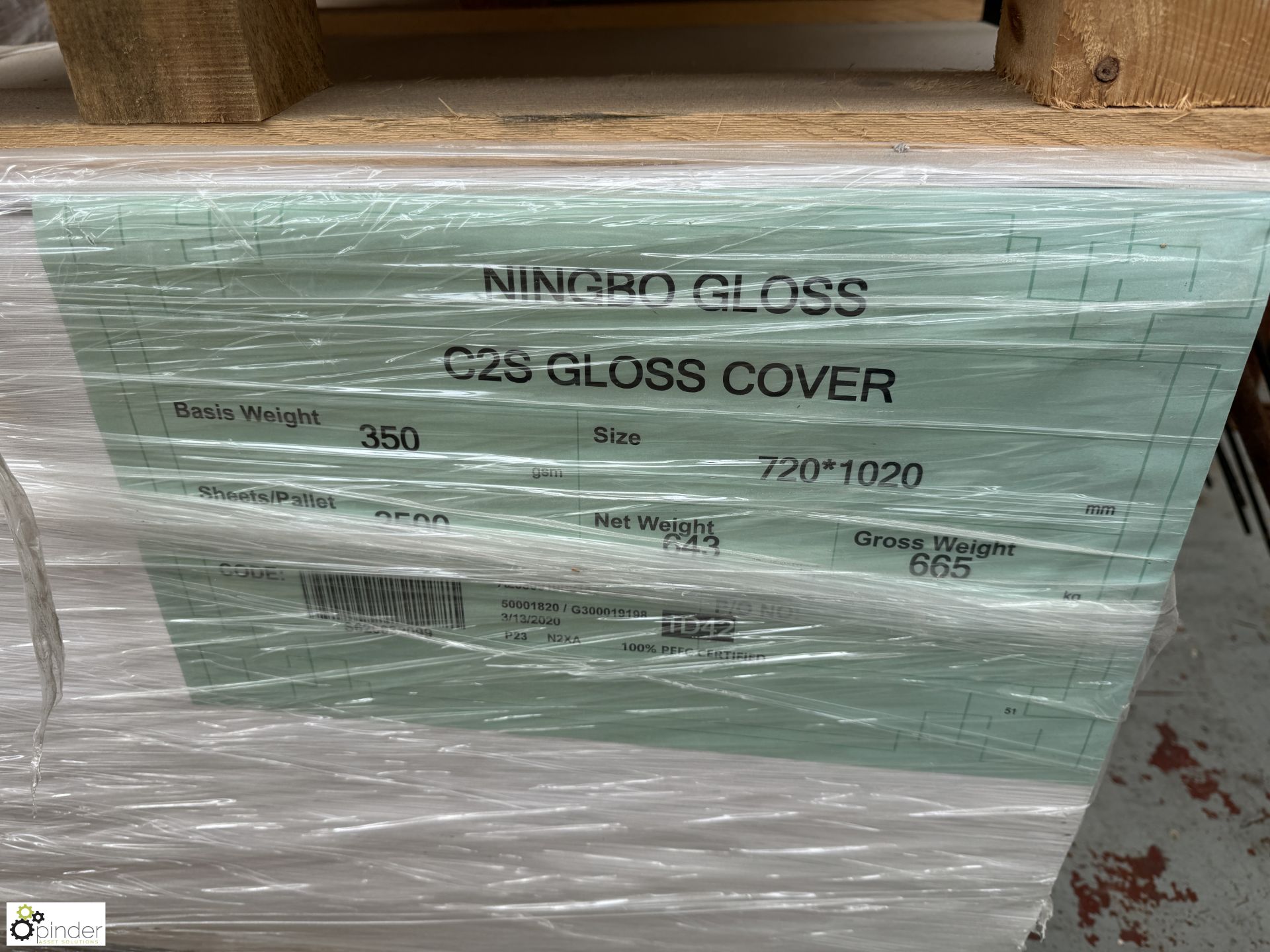 Quantity Nimbo C25 Gloss Card, 720mm x 1020mm, to 2 pallets - Image 3 of 4
