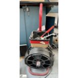 Band strapper with tensioner crimper, trolley, nylon strapping