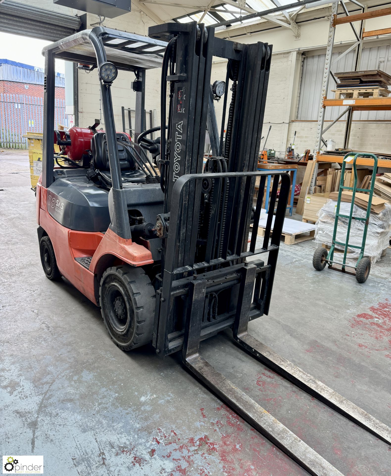 Toyota 42-7FG18 LPG Forklift Truck, 1750kg capacity, 8661hours, triplex mast, lift height 4300mm, - Image 3 of 13