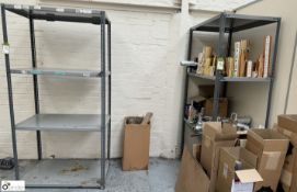 2 4-shelf steel Racks, 1000mm x 620mm x 1980mm