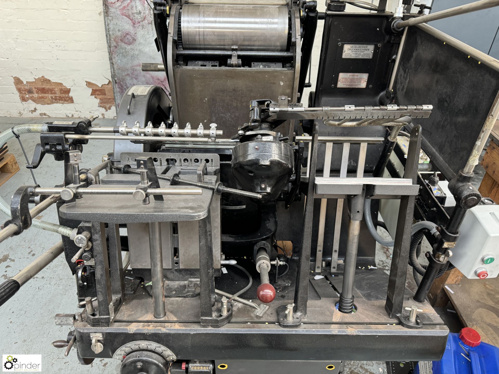 Heidelberg Platen Press, 10x15, with Norman Haynes Ltd Foilmaster foil blocking system, serial - Image 7 of 14