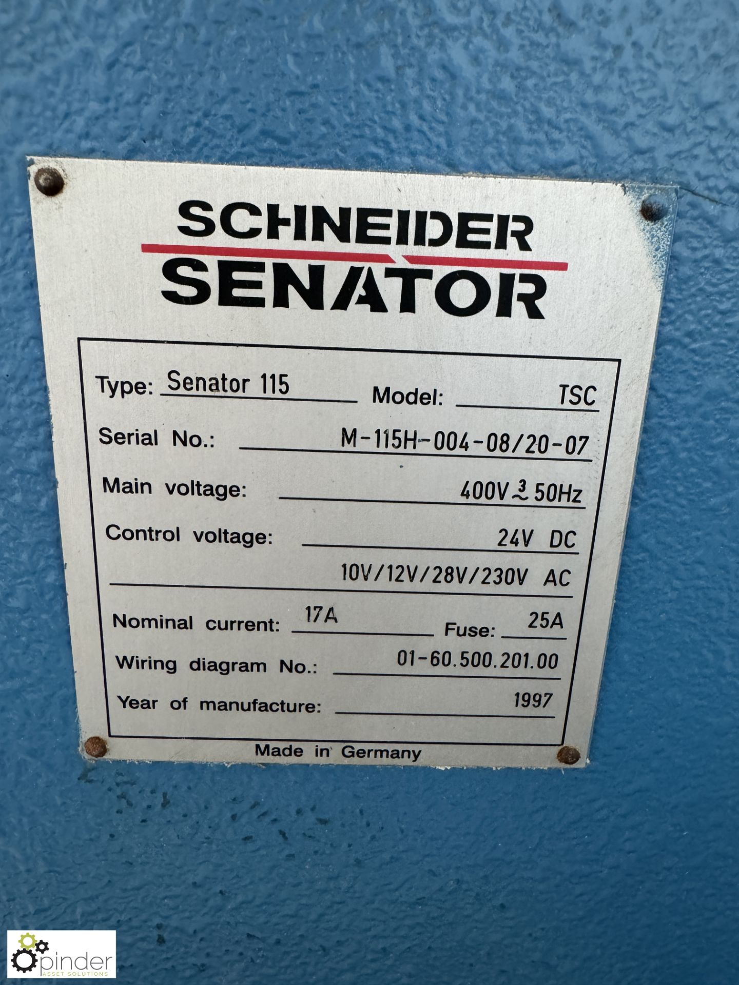 Schneider Senator S-Line 115 TSC Guillotine, 115cm, 400volts, year 1997, serial number M-115H-004- - Bild 8 aus 14