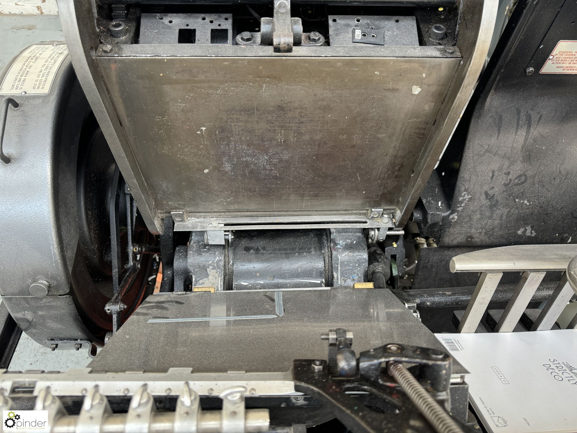 Heidelberg Platen Press, 10x15, with Norman Haynes Ltd Foilmaster foil blocking system, serial - Image 8 of 14