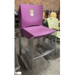 7 chrome framed high Bar Stools, pink