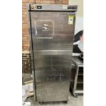 Foster Banquetmaster 90 stainless steel mobile single door Fridge, 240volts, locked, no key
