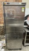 Foster Banquetmaster 90 stainless steel mobile single door Fridge, 240volts, locked, no key