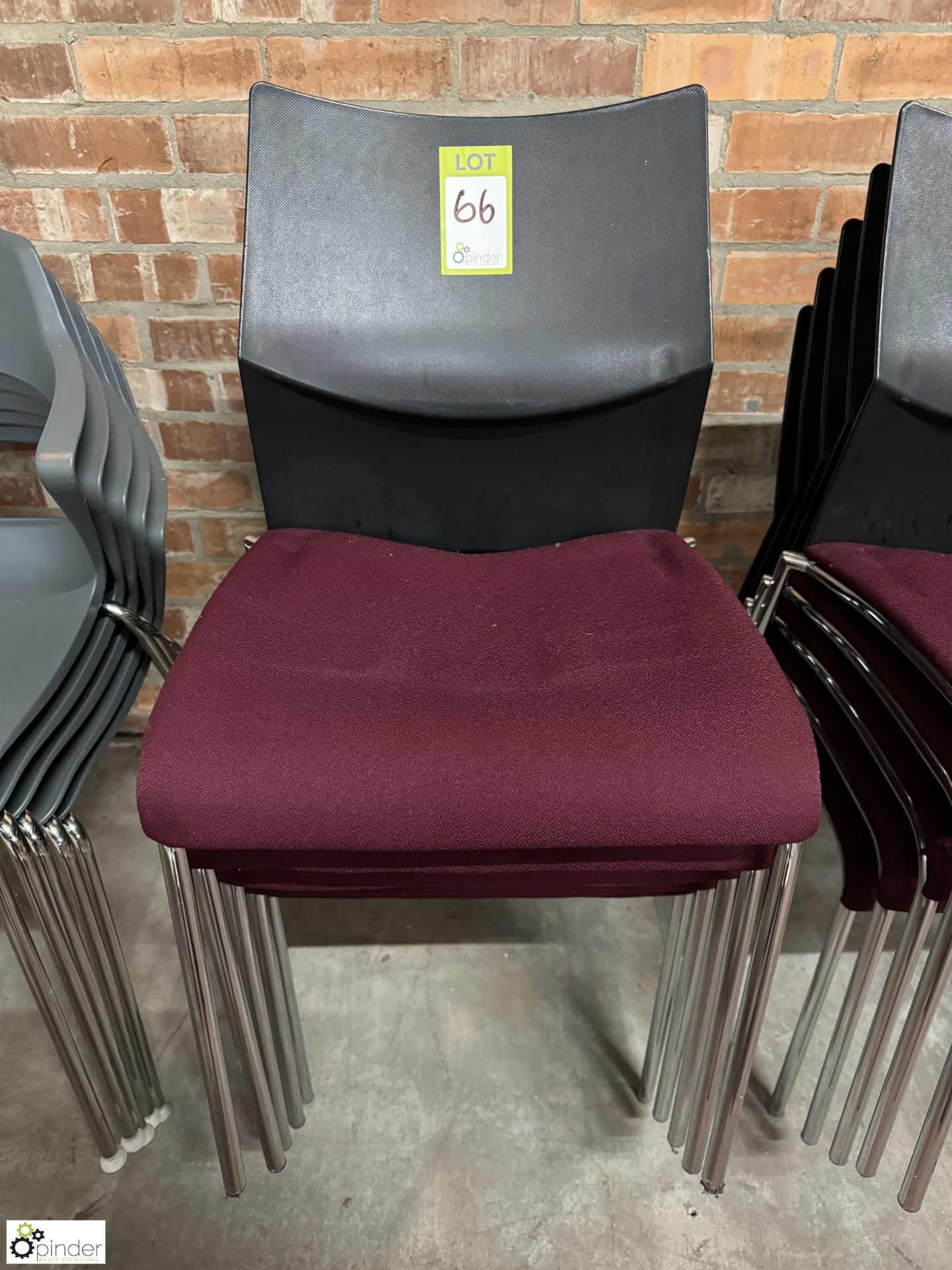 5 tubular framed upholstered stacking Meeting Chairs