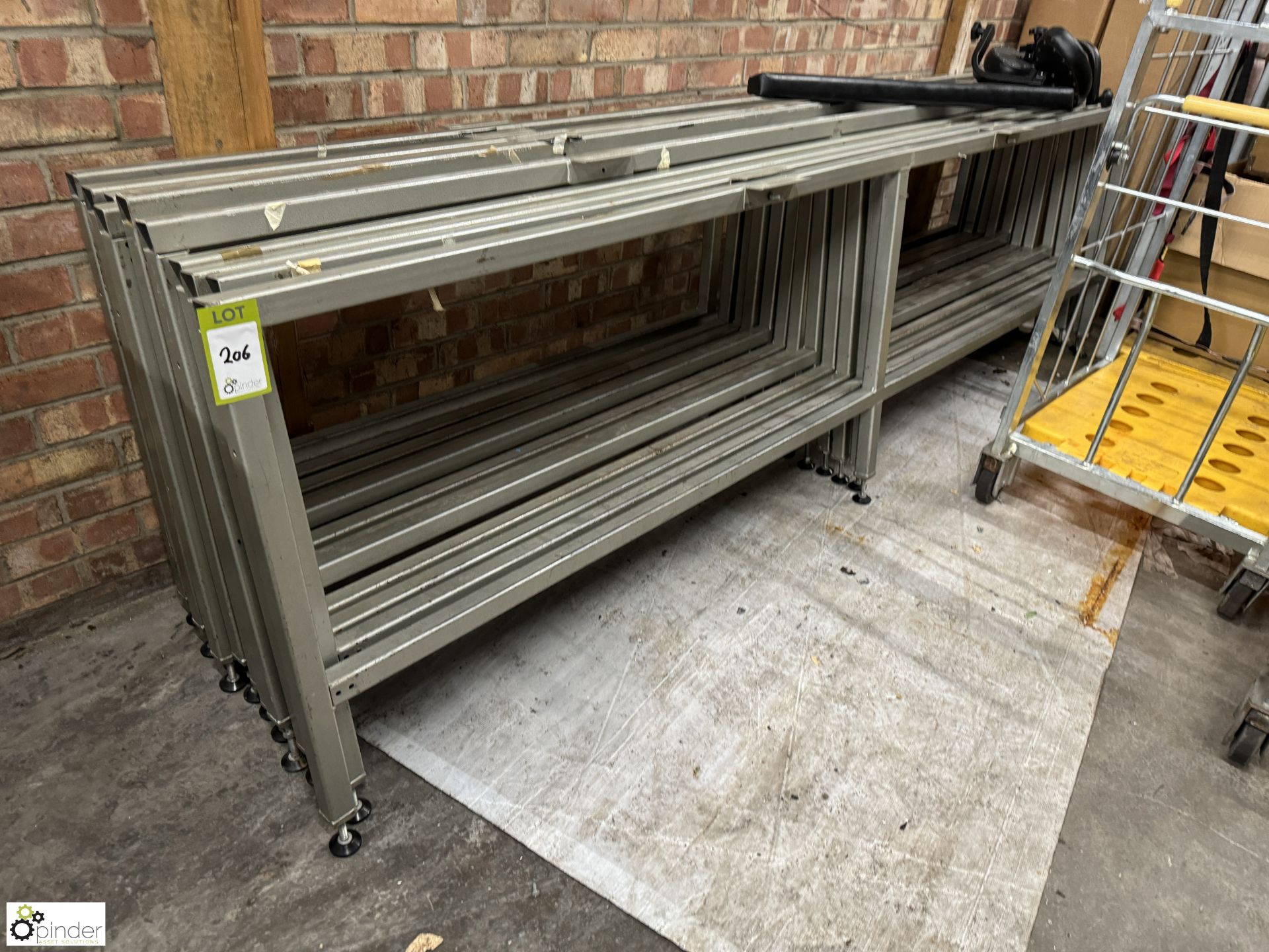 6-section Laying Out Table, 3050mm x 1200mm per section, with legs and support frames - Image 3 of 10